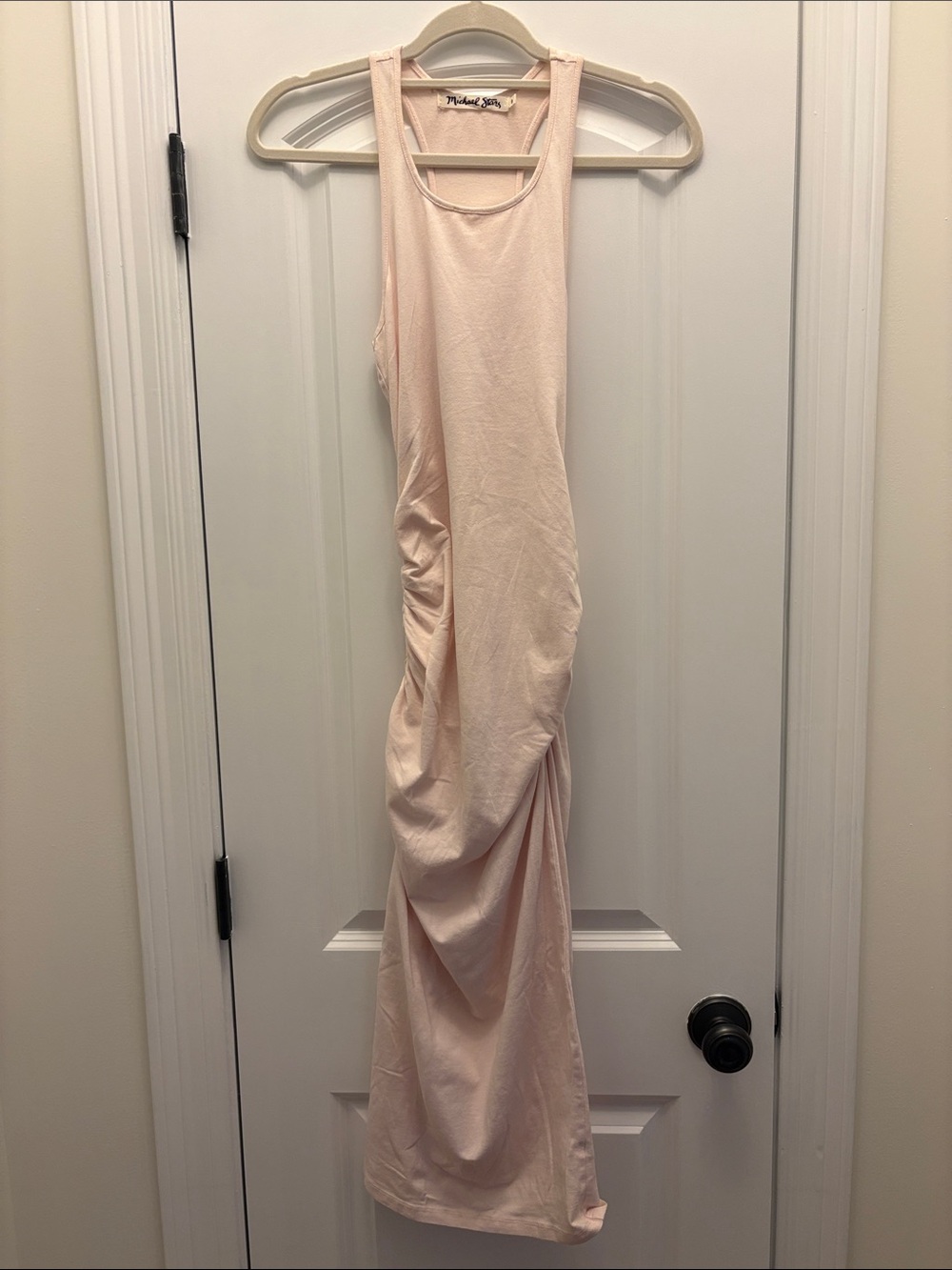 Michael Stars Vivian Sleeveless Ruched Maxi Dress in Blush
